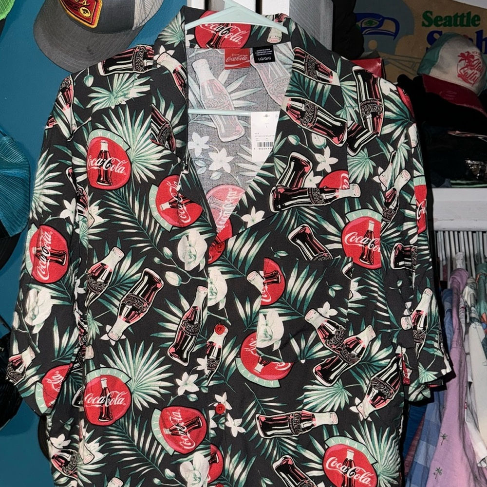 Brand new Size L Coca Cola button down shirt